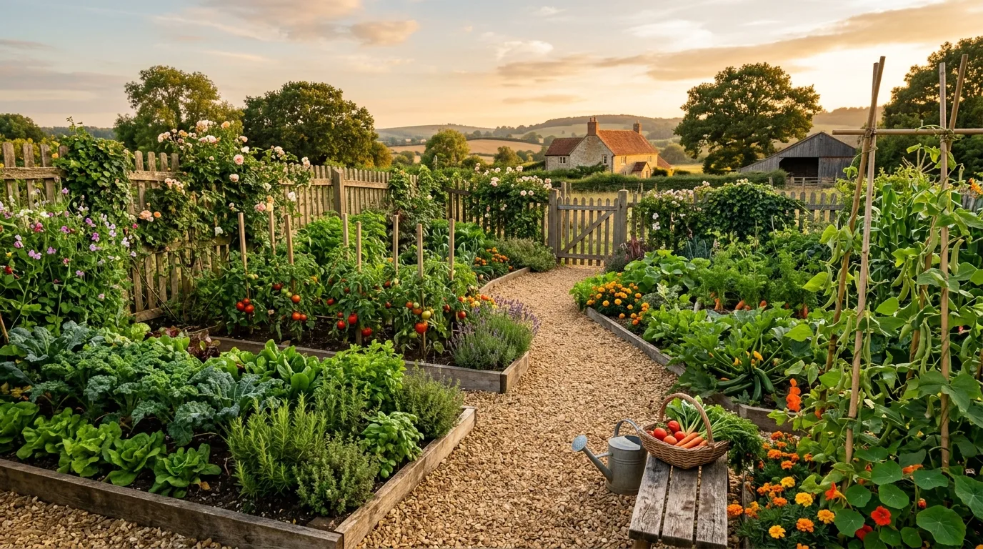 Vegetable Garden With Gravel Paths